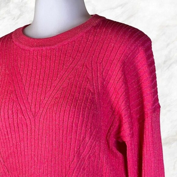 MORE TO COME Mariah Ribbed Sweater - Hot Pink - Picture 7 of 10